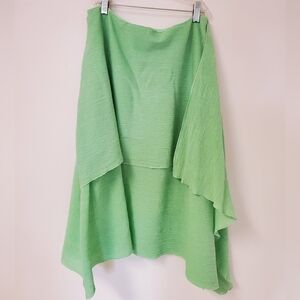COS Light Green Asymmetrical Flared Skirt
